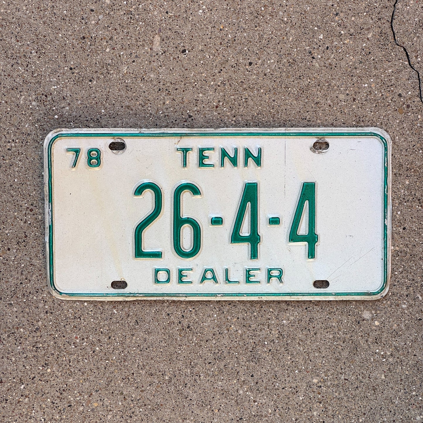 Photo of a 1978 Tennessee Dealer License Plate Auto Tag Garage Decor Vintage 26 4 4
