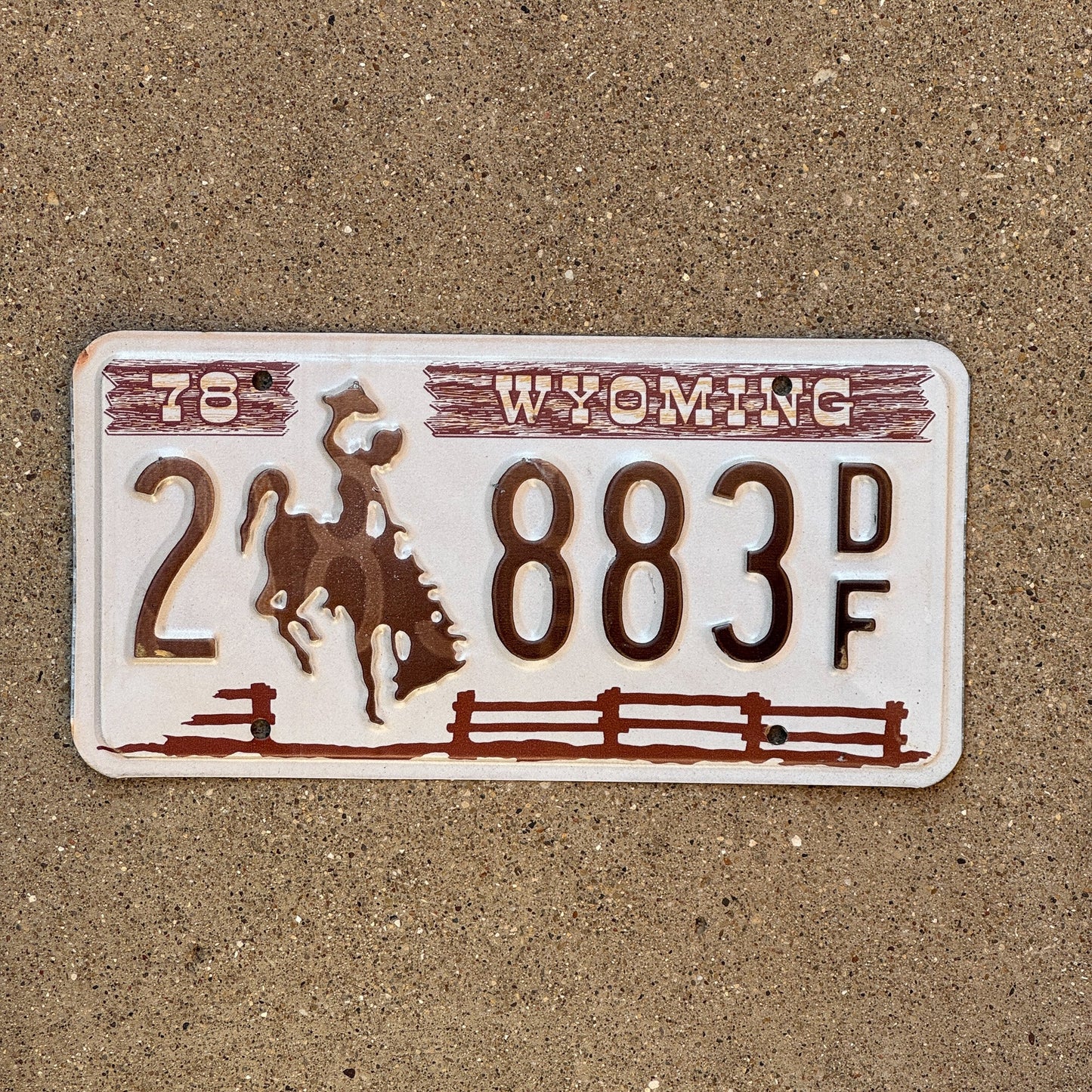 Photo of a 1978 Wyoming License Plate Auto Tag Garage Decor Vintage 2 883 DF