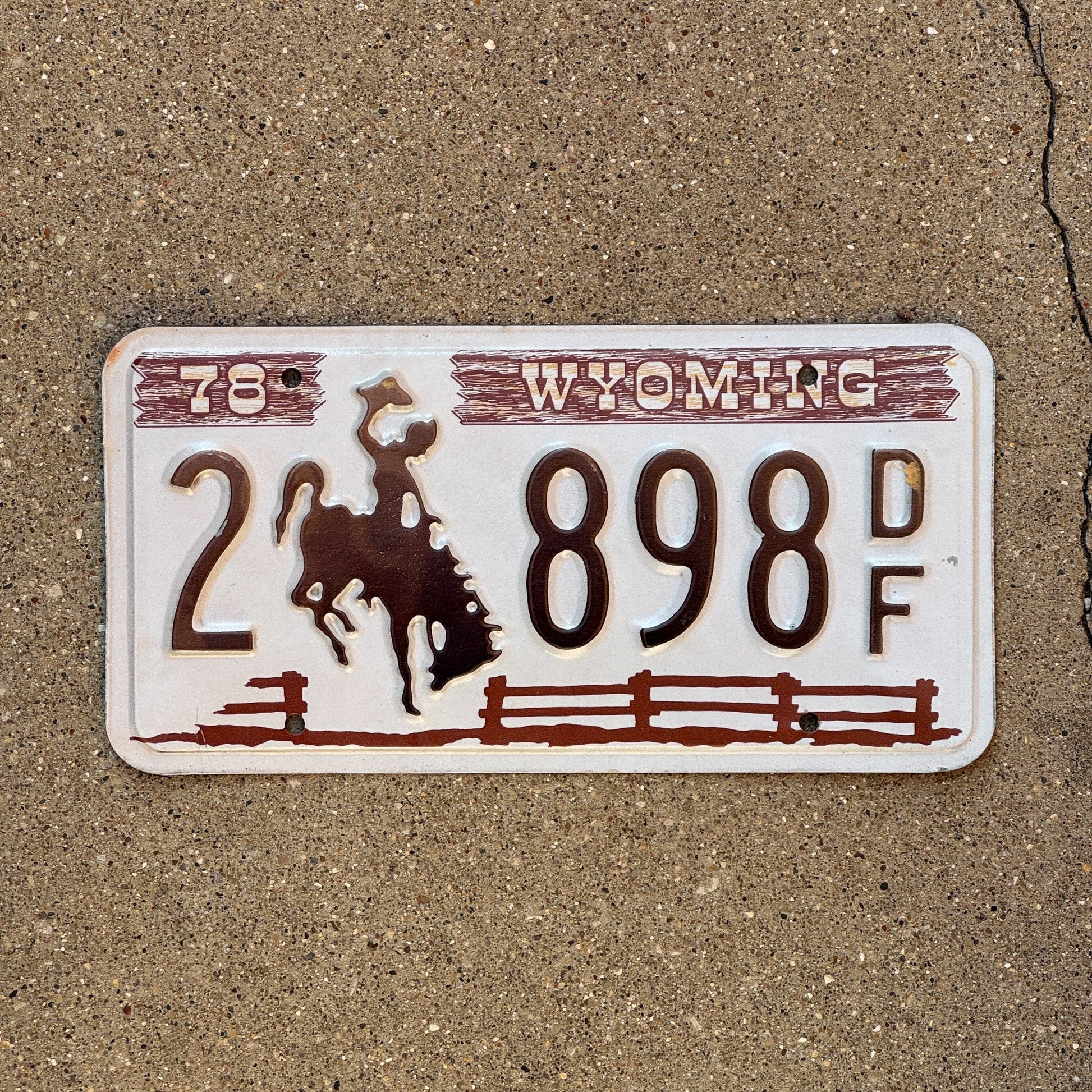 Photo of a 1978 Wyoming License Plate Auto Tag Garage Decor Vintage 2 898 DF