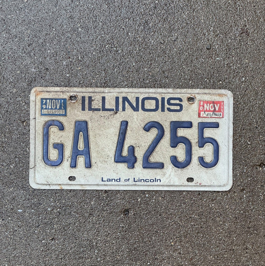 Photo of a 1979 1980 Illinois License Plate Auto Tag Garage Decor Vintage GA 4255