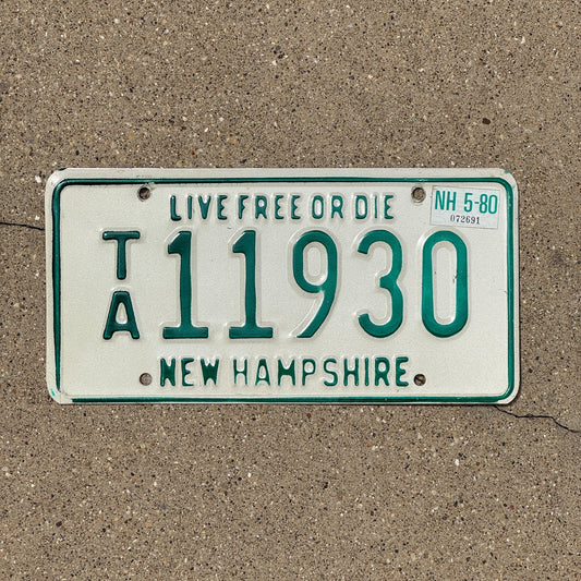 Photo of a 1979 1980 New Hampshire Tractor License Plate Auto Tag Garage Decor Vintage TA 11930