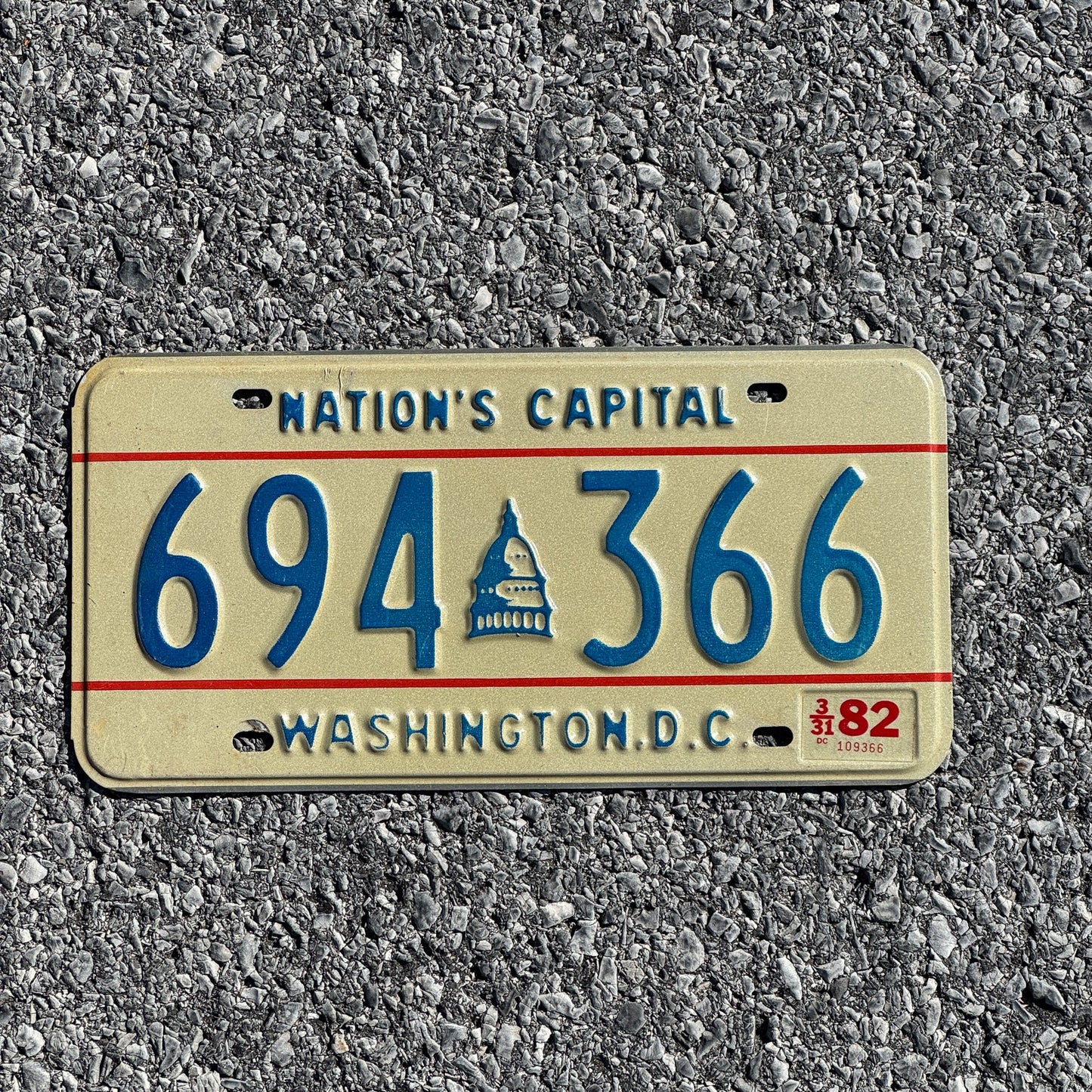 Photo of a 1979 1982 Washington D.C. License Plate Auto Tag Garage Decor Vintage Bicentennial 694366