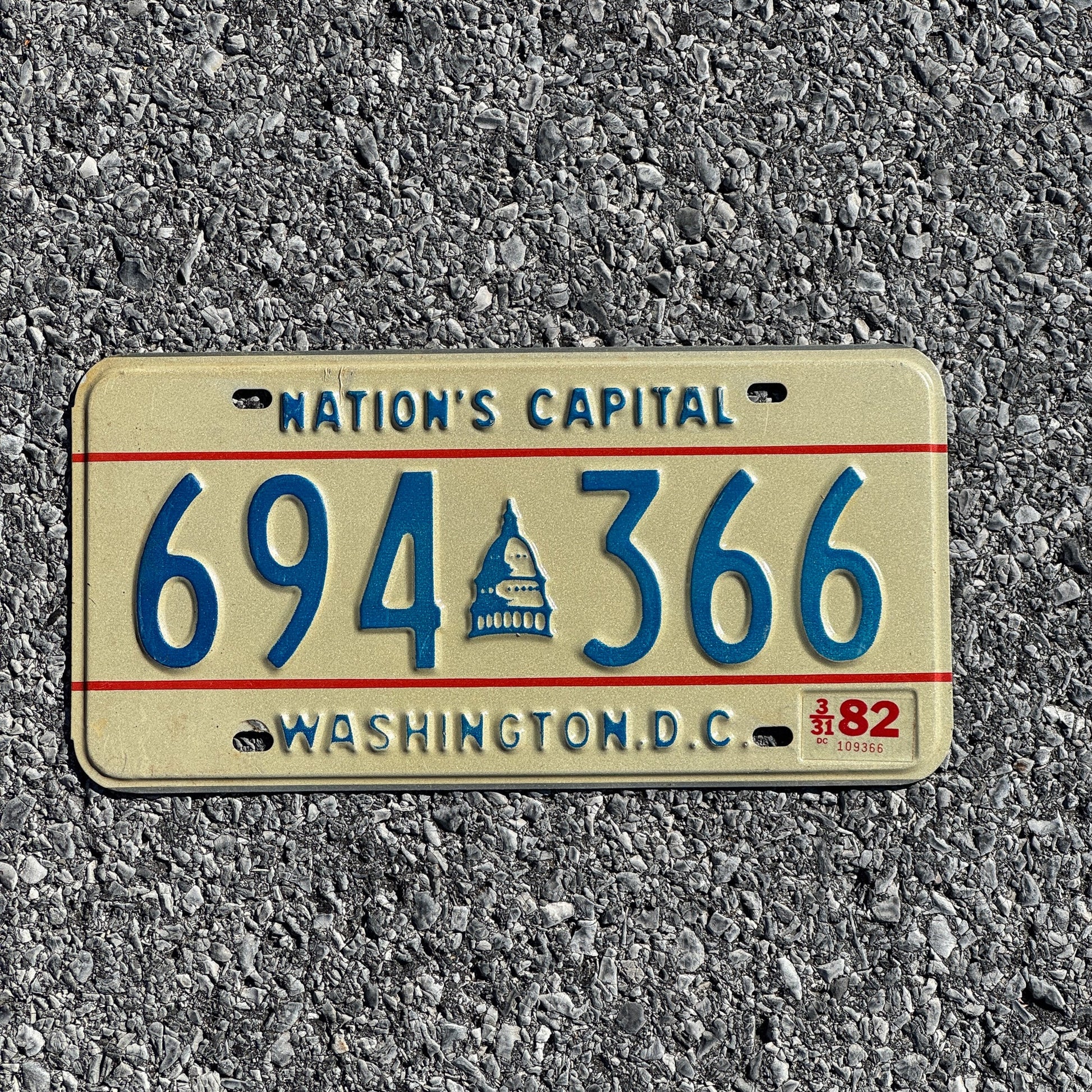 Photo of a 1979 1982 Washington D.C. License Plate Auto Tag Garage Decor Vintage Bicentennial 694366