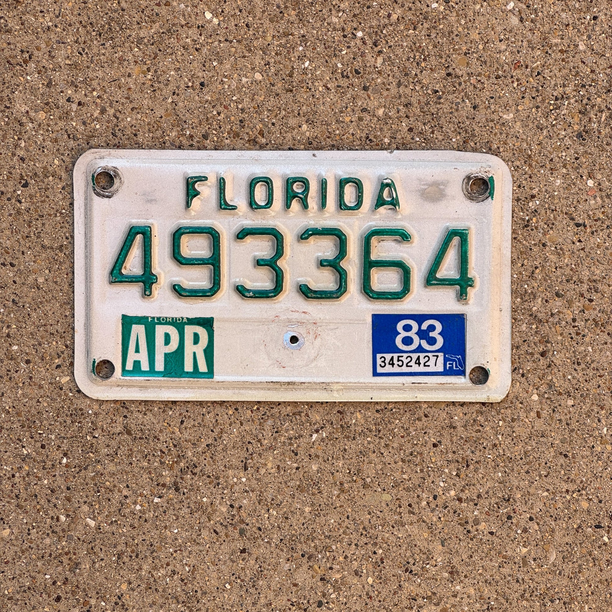 Photo of a 1979 1983 Florida Motorcycle License Plate Auto Tag Garage Decor Vintage 493364