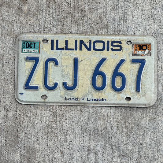 Photo of a 1979 1986 Illinois License Plate Auto Tag Garage Decor Vintage ZCJ 667 with original patina