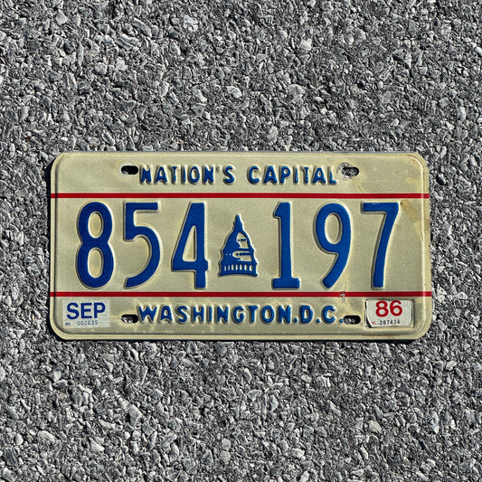 Photo of a 1979 1986 Washington D.C. License Plate Auto Tag Garage Decor Vintage Capitol Building 854197