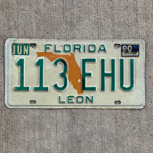 Photo of a 1979 1990 Florida License Plate Auto Tag Garage Decor Vintage 113 EHU with original patina
