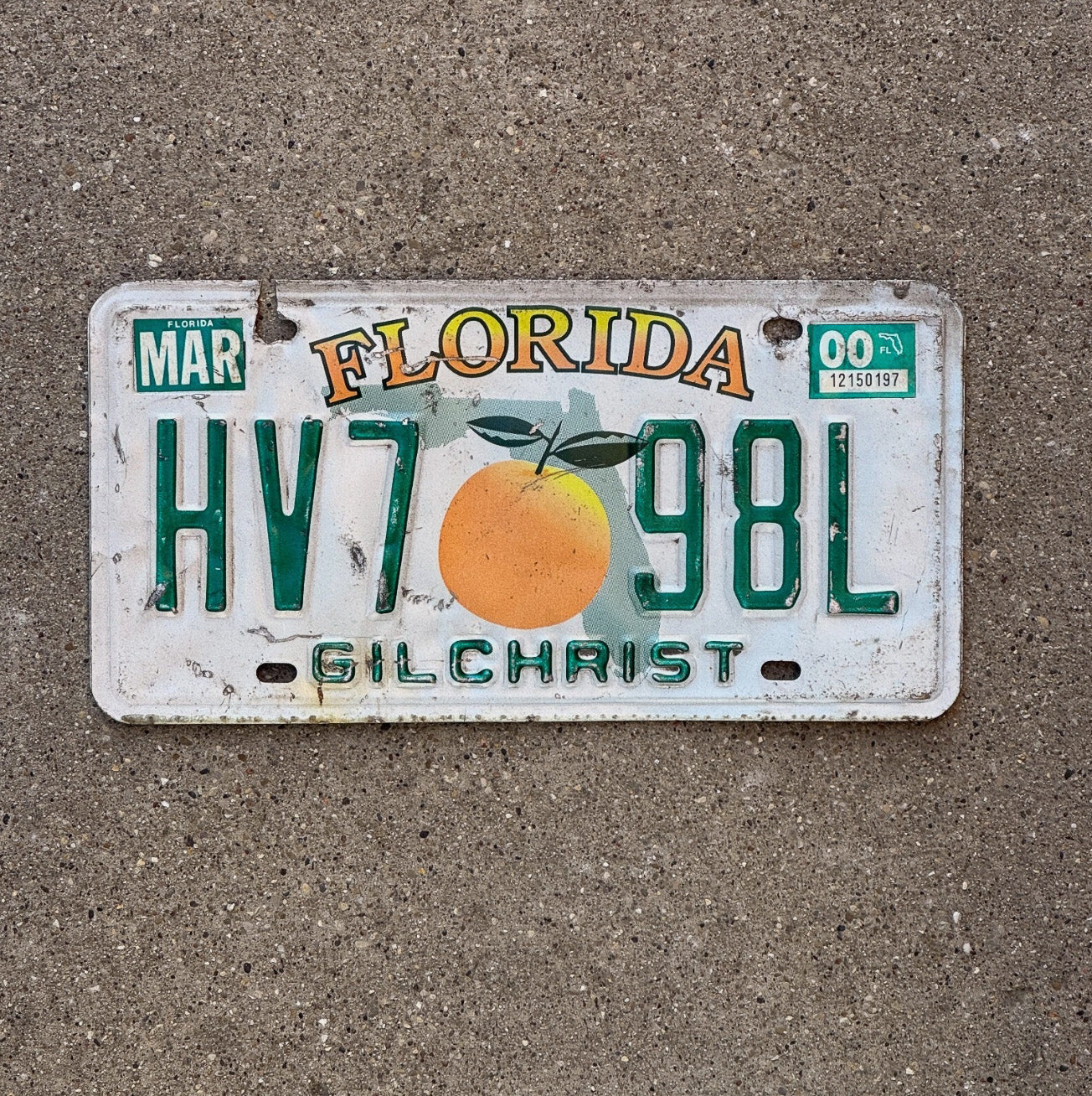 Photo of a 1979 Florida License Plate Auto Tag Garage Decor Gilchrist County Gilchrist County HV7 98L