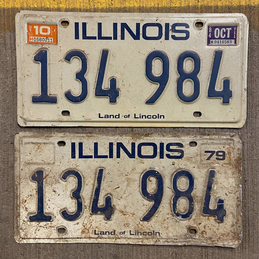 Photo of a 1979 Illinois License Plate Auto Tag Garage Decor Vintage 134 984