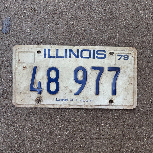 Photo of a 1979 Illinois License Plate Auto Tag Garage Decor Vintage 48 977