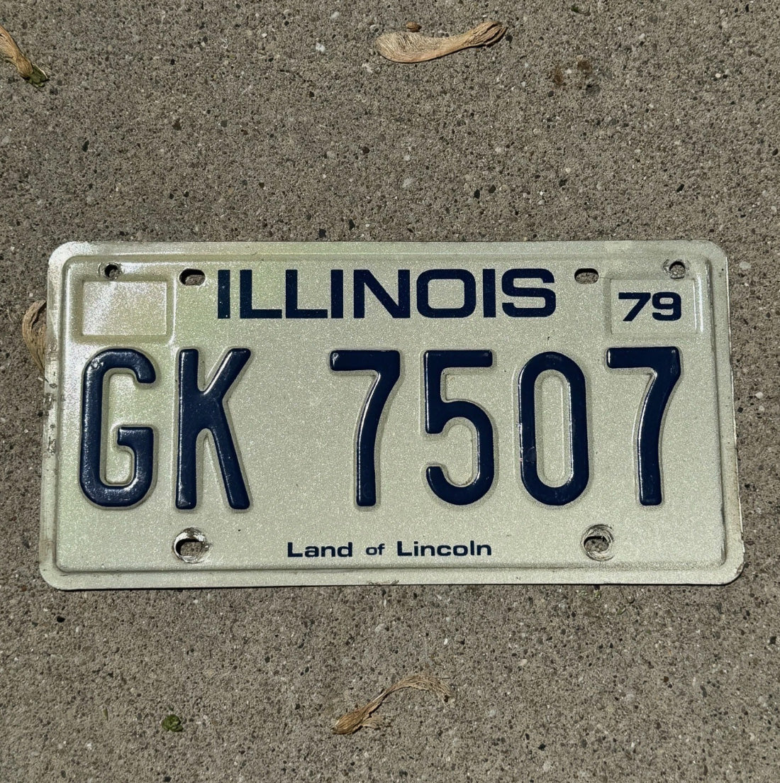 Photo of a 1979 Illinois License Plate Auto Tag Garage Decor Vintage GK 7507