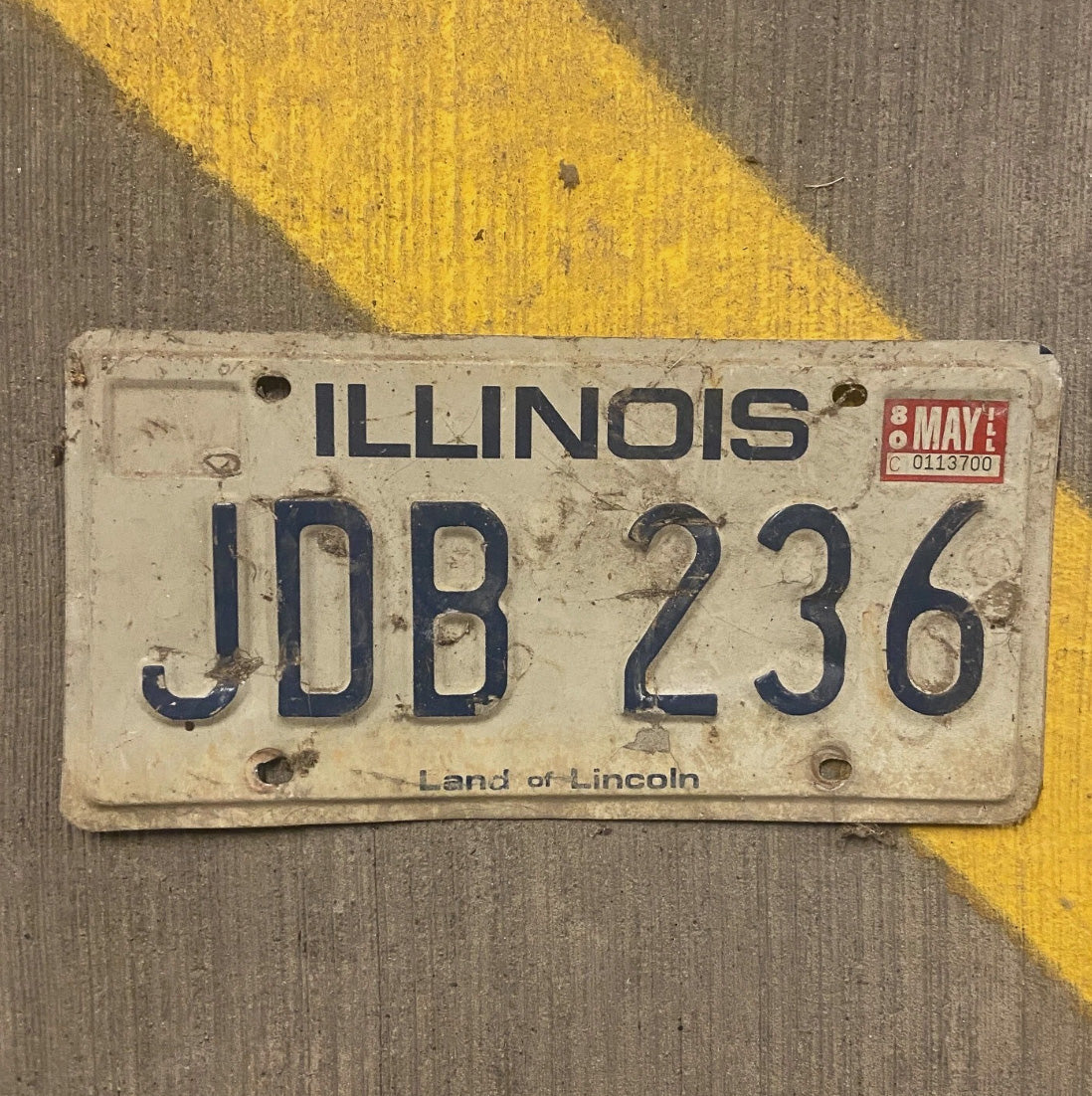 Photo of a 1979 Illinois License Plate Auto Tag Garage Decor Vintage JDB 236