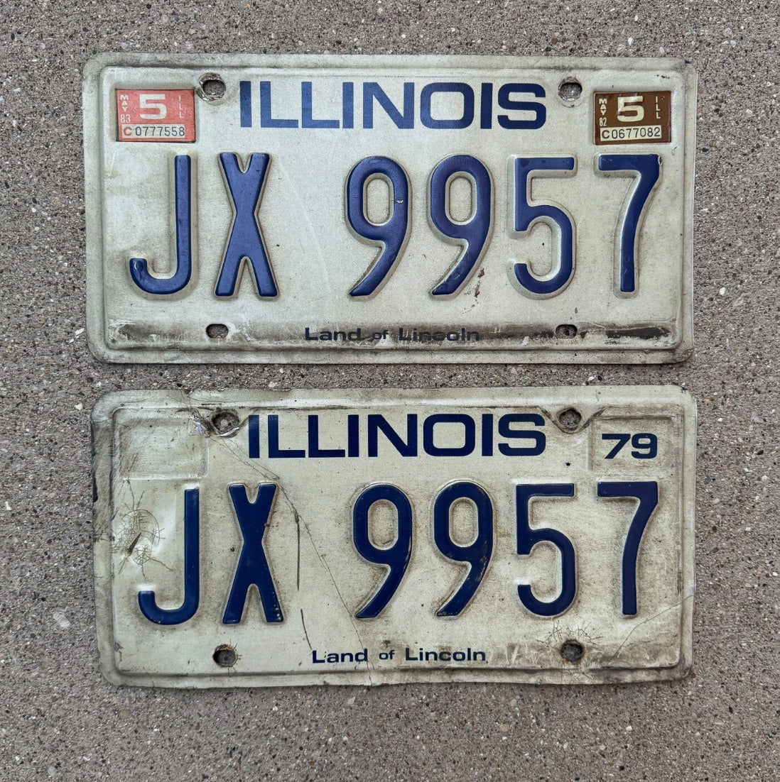 Photo of a 1979 Illinois License Plate Auto Tag Garage Decor Vintage JX 9957