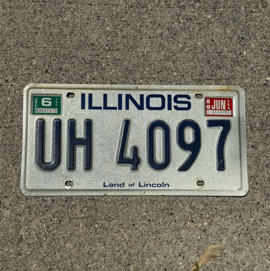 Photo of a 1979 Illinois License Plate Auto Tag Garage Decor Vintage UH 4097