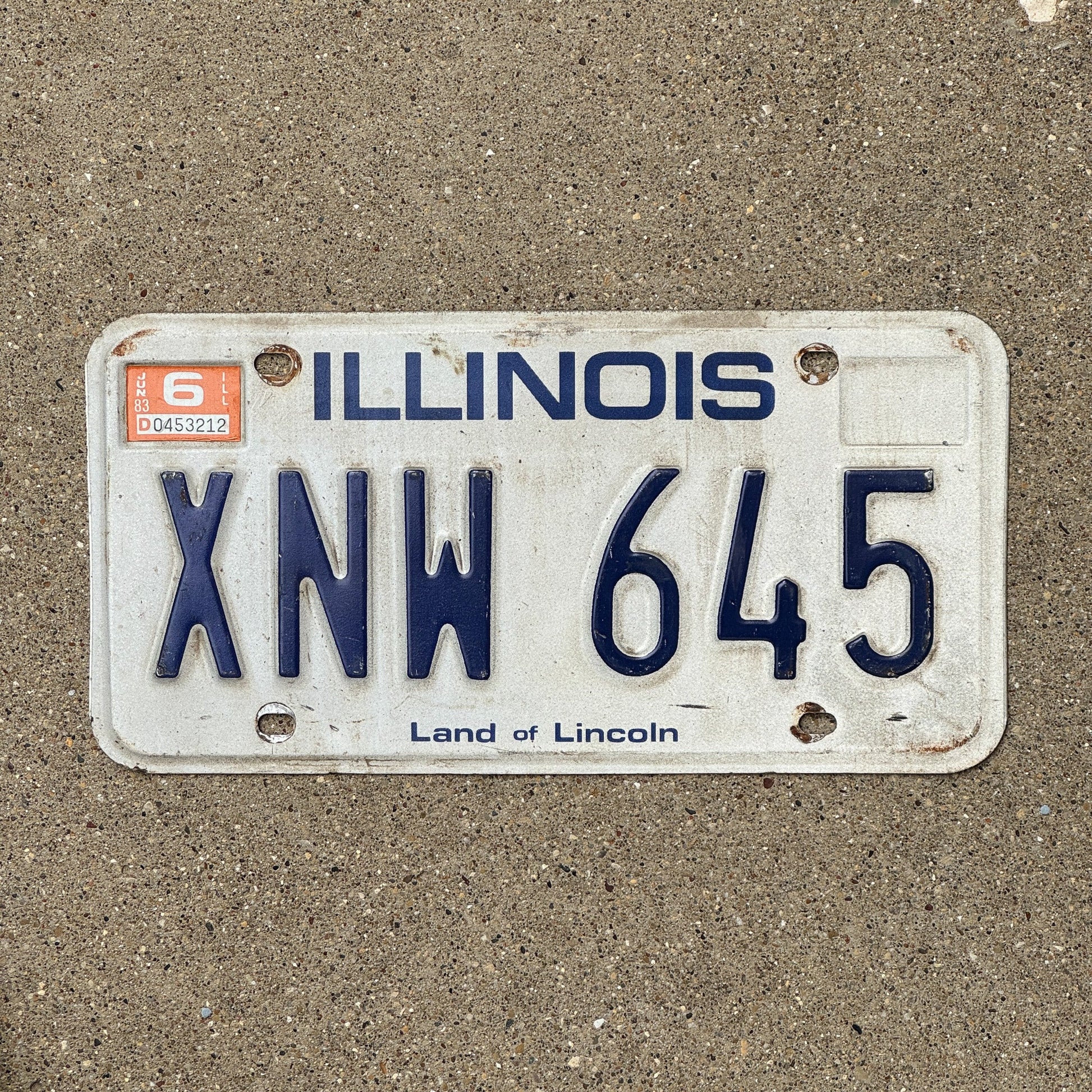 Photo of a 1979 Illinois License Plate Auto Tag Garage Decor Vintage XNW 645