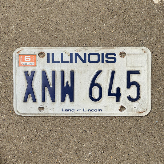 Photo of a 1979 Illinois License Plate Auto Tag Garage Decor Vintage XNW 645