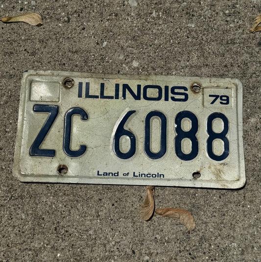 Photo of a 1979 Illinois License Plate Auto Tag Garage Decor Vintage ZC 6088