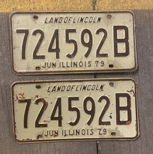 Photo of a 1979 Illinois Truck License Plate Auto Tag Garage Decor Vintage 724592 B