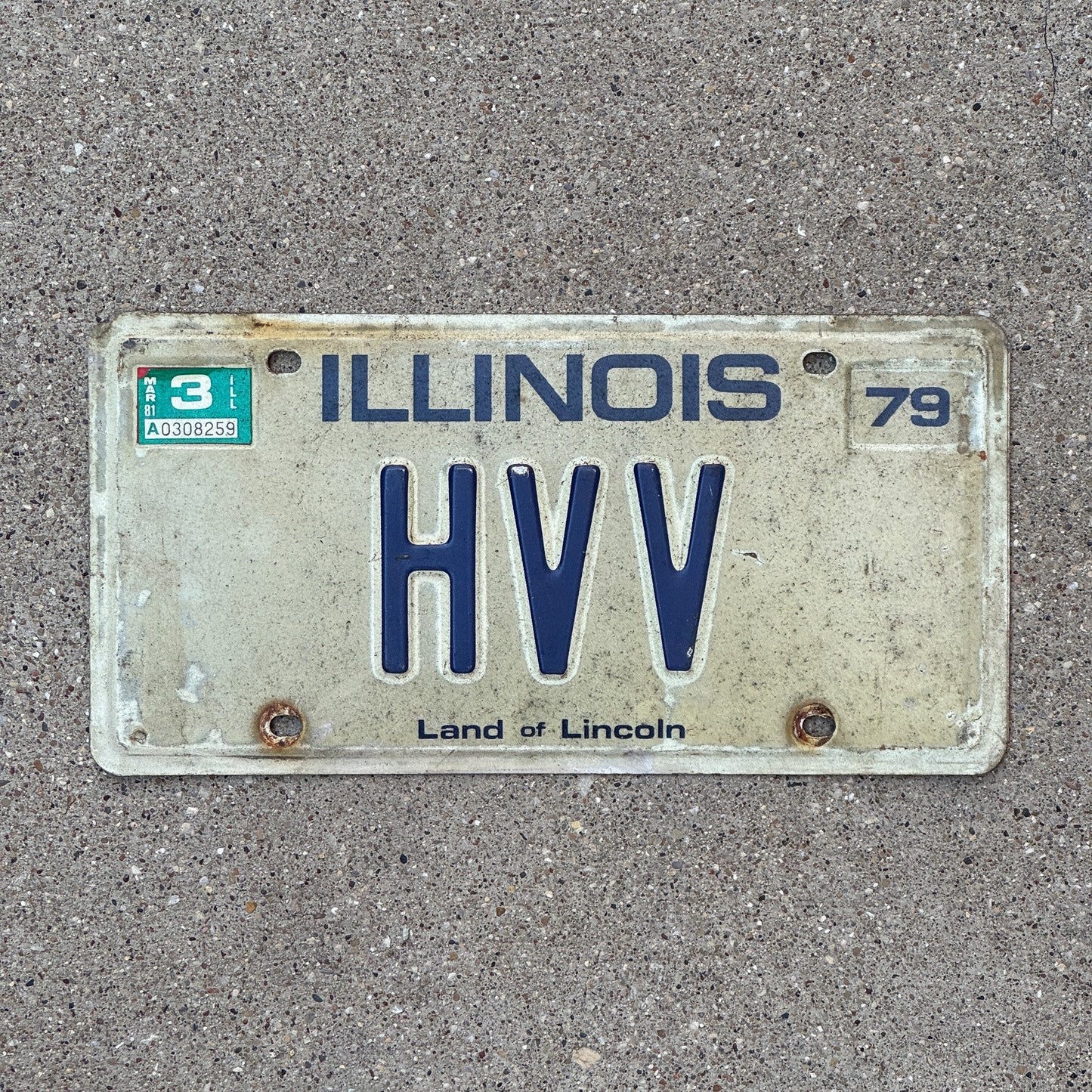 Photo of a 1979 Illinois Vanity License Plate Auto Tag 2 Garage Decor HVV