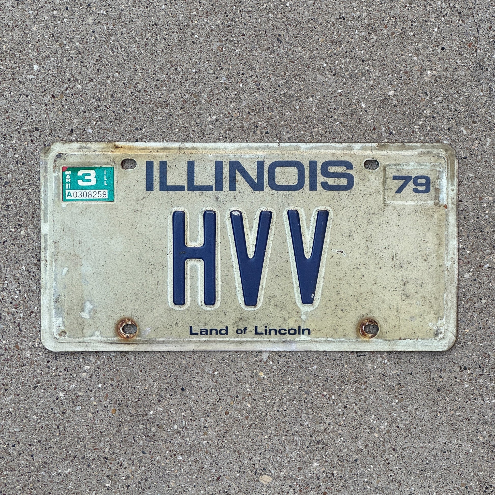 Photo of a 1979 Illinois Vanity License Plate Auto Tag 2 Garage Decor HVV
