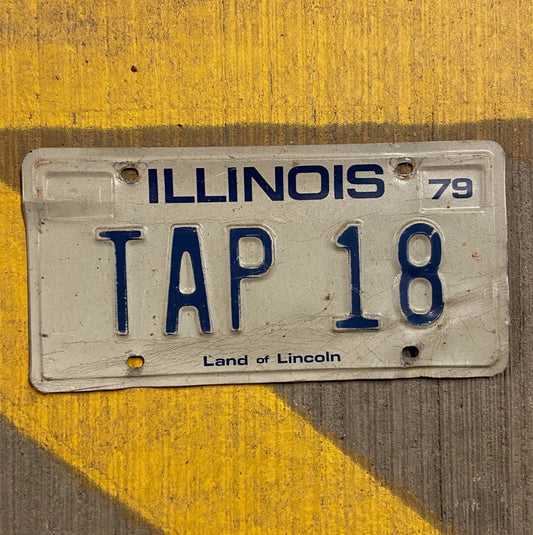 Photo of a 1979 Illinois Vanity License Plate Auto Tag Garage Decor Beer Restaurant TAP 18