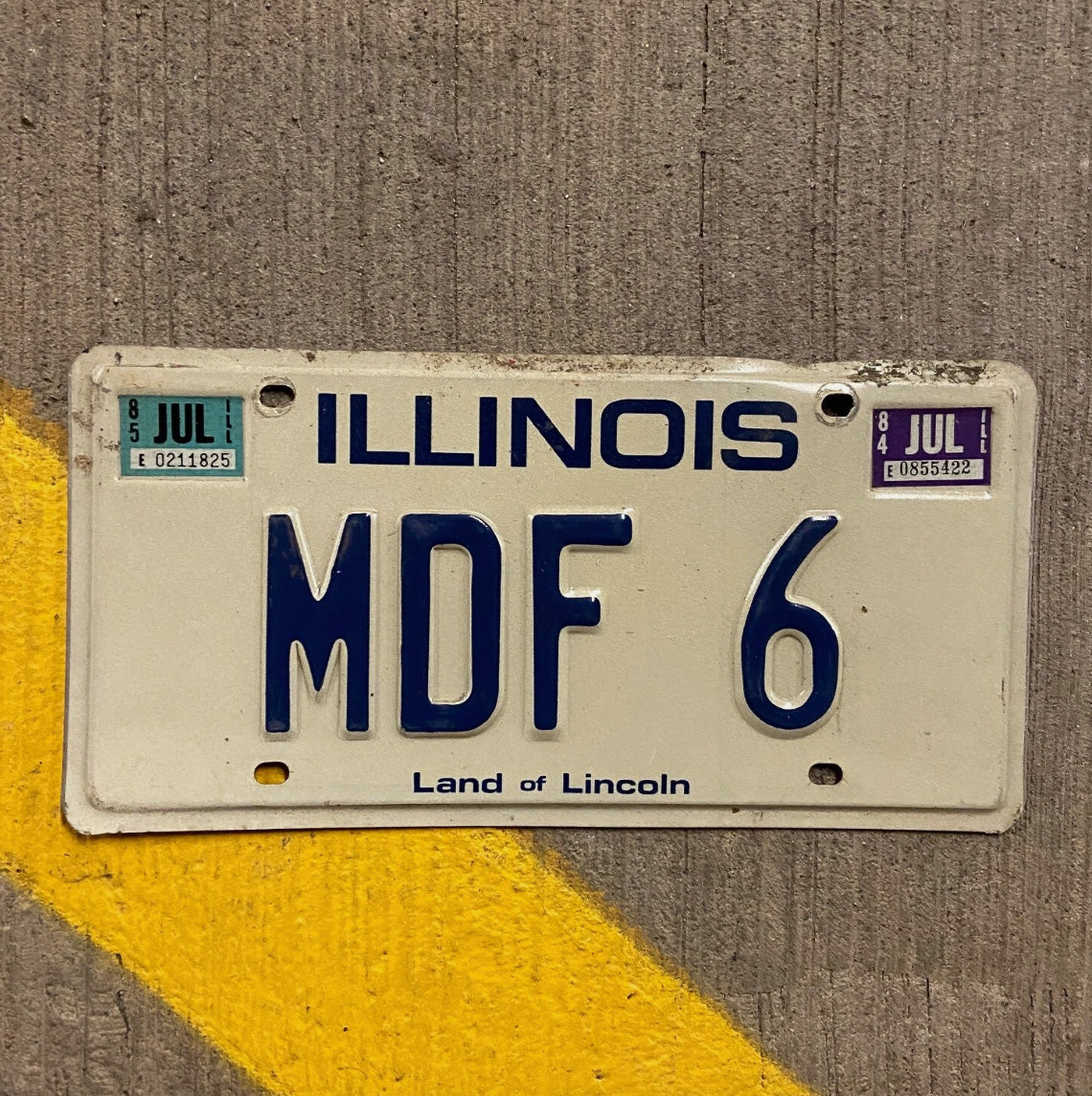 Photo of a 1979 Illinois Vanity License Plate Auto Tag Garage Decor Initials Name MDF 6