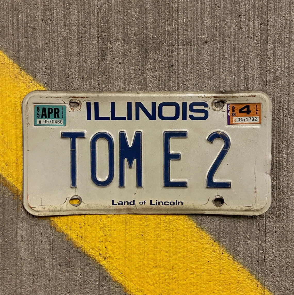 Photo of a 1979 Illinois Vanity License Plate Auto Tag Garage Decor Tommy Tom TOM E 2