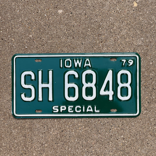 Photo of a 1979 Iowa Special Use License Plate Auto Tag 1 Garage Decor SH 6848