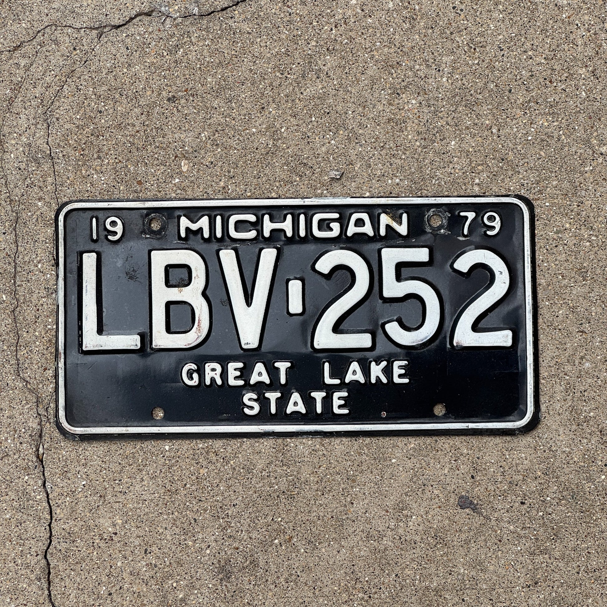 Photo of a 1979 Michigan License Plate Auto Tag Garage Decor Vintage LBV 252