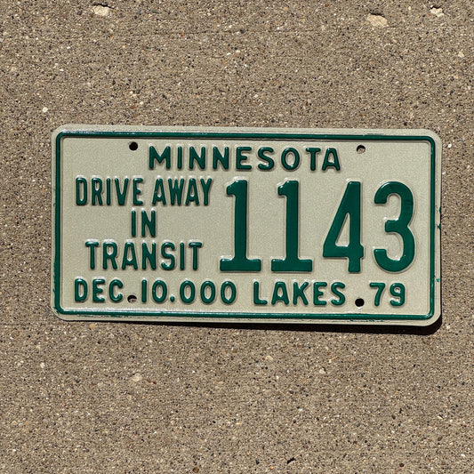Photo of a 1979 Minnesota Drive Away License Plate Auto Tag 2 Garage Decor In Transit 1143