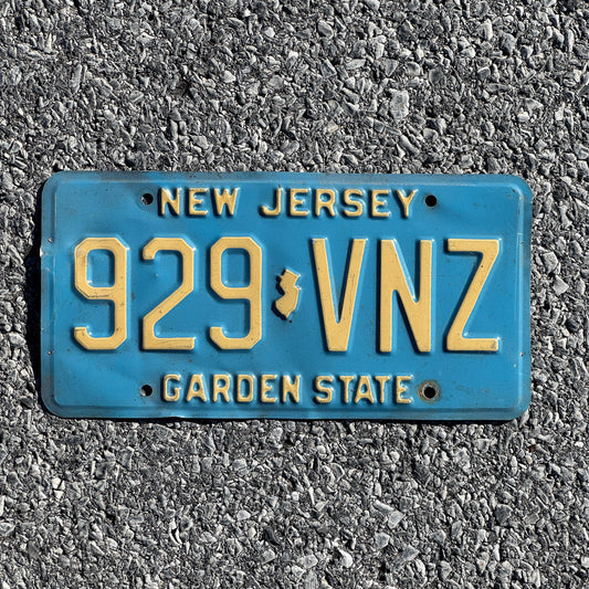 Photo of a 1979 New Jersey License Plate Auto Tag 1 Garage Decor 929 VNZ