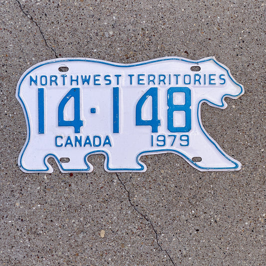 Photo of a 1979 Northwest Territories License Plate Auto Tag Garage Decor Vintage Polar Bear 14 148