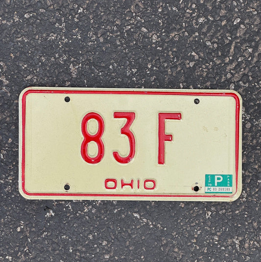Photo of a 1979 Ohio License Plate Auto Tag Garage Decor Vintage 83 F