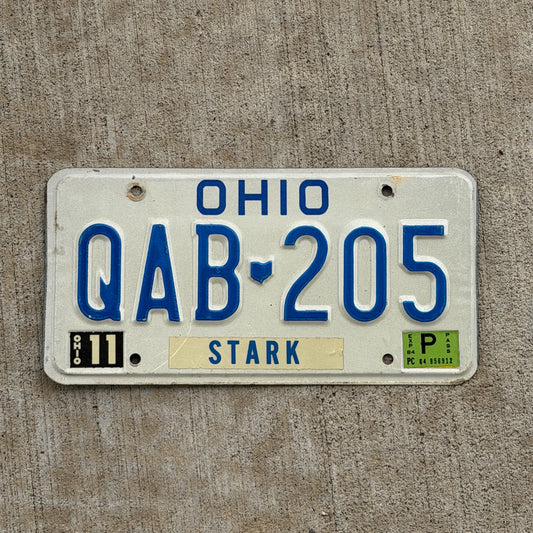 Photo of a 1980 1984 Ohio License Plate Auto Tag Garage Decor Vintage QAB 205 with original patina