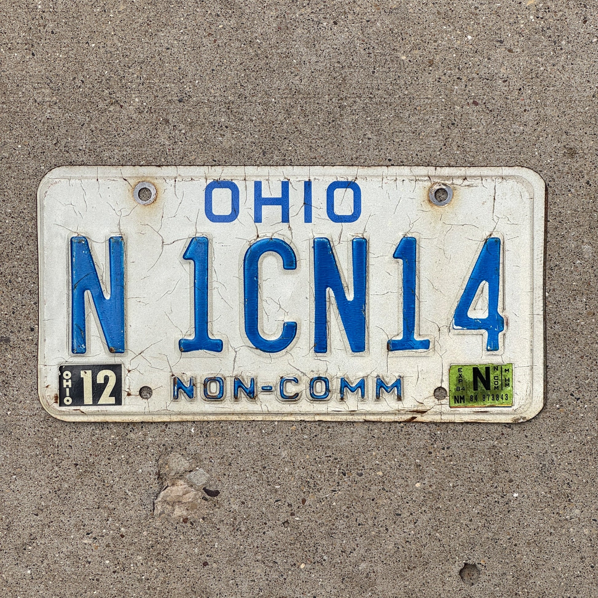 Photo of a 1980 1984 Ohio Non-Commercial Truck License Plate Auto Tag Garage Decor Vintage N 1CN14
