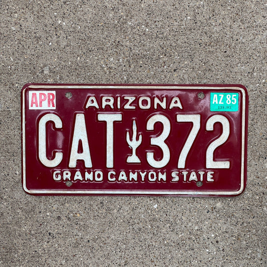 Photo of a 1980 1985 Arizona License Plate Auto Tag Garage Decor Vintage Pet CAT 372