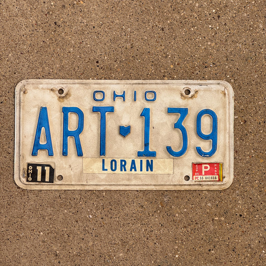 Photo of a 1980 1985 Ohio License Plate Auto Tag 1 Vintage Garage Artist Art Teacher Gift ART 139 with original patina