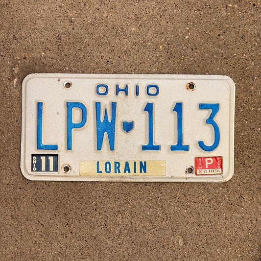 Photo of a 1980 1985 Ohio License Plate Auto Tag 1 Vintage Garage LPW 113 with original patina