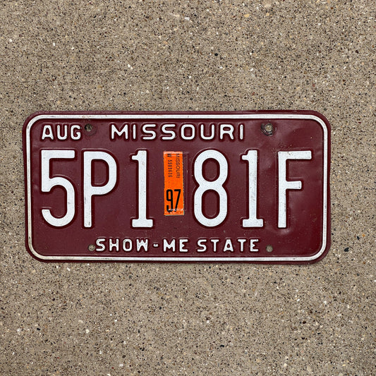 Photo of a 1980 1997 Missouri License Plate Auto Tag Garage Decor Vintage 5P1 81F