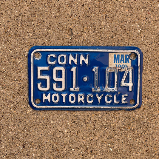 Photo of a 1980 Connecticut Motorcycle License Plate Auto Tag Garage Decor Vintage 591 104