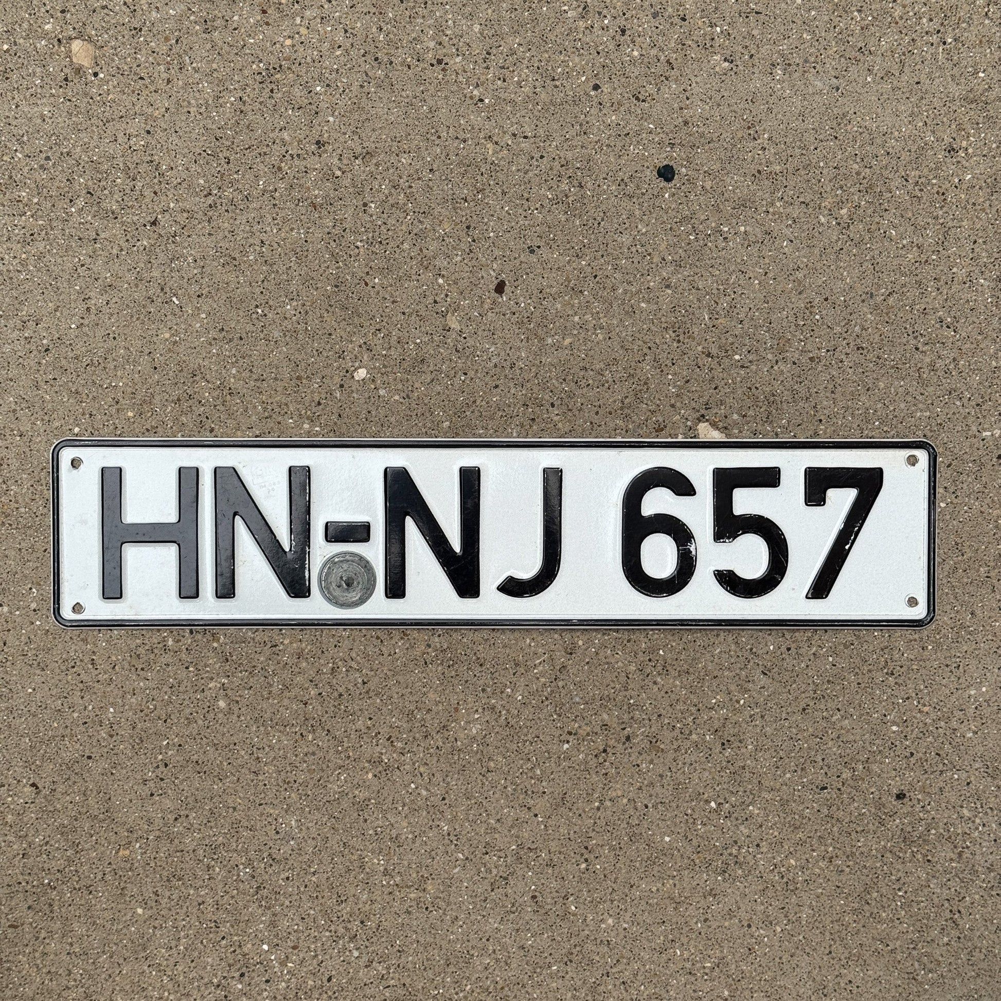 Photo of a 1980 Era Germany License Plate Auto Tag Garage Decor Vintage HNNJ 657
