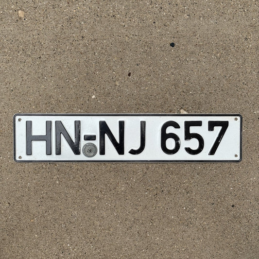 Photo of a 1980 Era Germany License Plate Auto Tag Garage Decor Vintage HNNJ 657