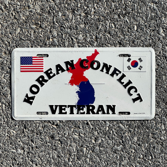 Photo of a 1980 Era License Plate Auto Tag Garage Decor Vintage Korean Conflict Veteran