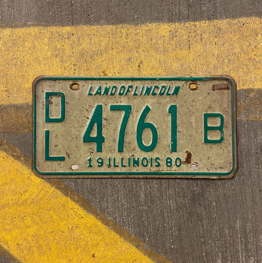 Photo of a 1980 Illinois Dealer License Plate Auto Tag 1 Garage Decor 4761 B