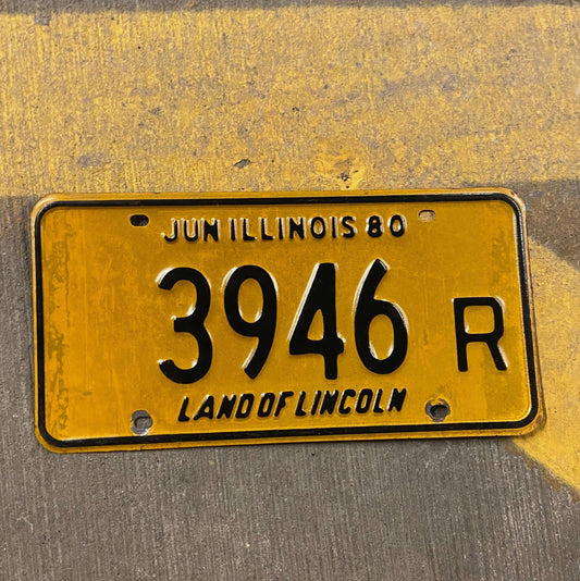 Photo of a 1980 Illinois Truck License Plate Auto Tag Garage Decor Vintage 3946 R with original patina