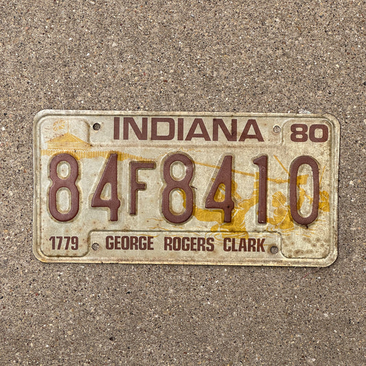 Photo of a 1980 Indiana License Plate Auto Tag Garage Decor Vintage 84 D 8410