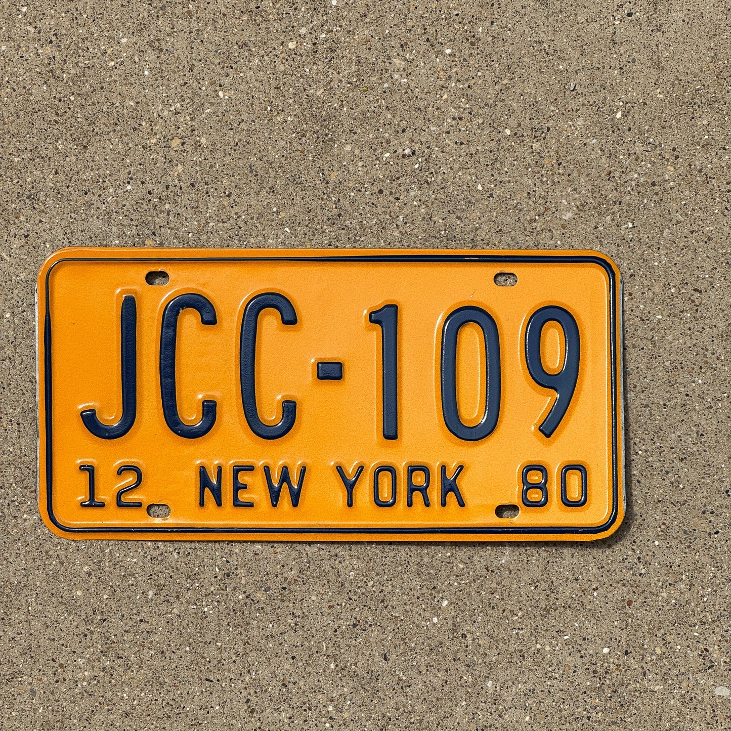 Photo of a 1980 New York County Court Judge License Plate Auto Tag Garage Decor Vintage JCC 109