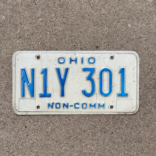 Photo of a 1980 Ohio Truck License Plate Auto Tag Garage Decor Vintage Non Commercial N1Y 301 with original patina