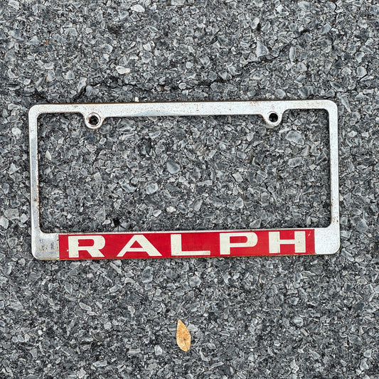 1980 Era License Plate Frame Auto Tag Metal RALPH