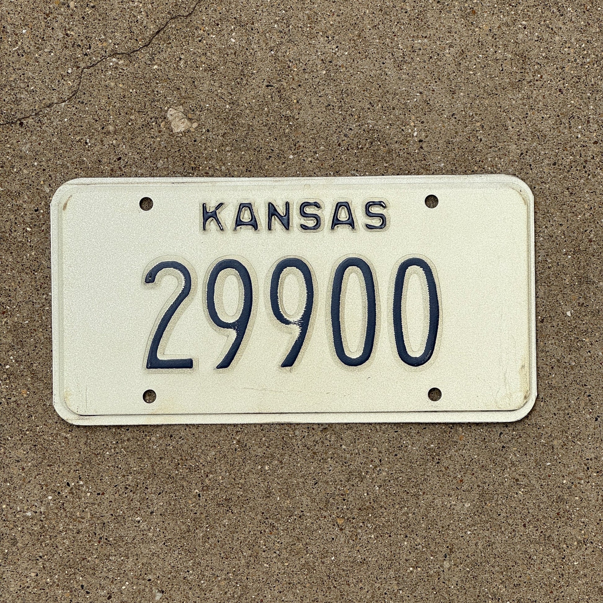 Photo of a 1980s 1990s Kansas Error / Prototype License Plate Auto Tag Garage Decor Vintage 29900